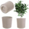 KADAX Pot de fleurs décoratif - Rond - En plastique - Pour la culture de plantes - Pour l'intérieur et l'extérieur - Beige - 25 cm, K9896