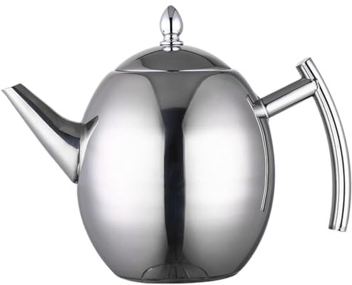 Théière avec infuseurs pour thé en acier inoxydable à thé en vrac tacheuse en métal 51oz avec une carafe à café courte, articles de cuisine