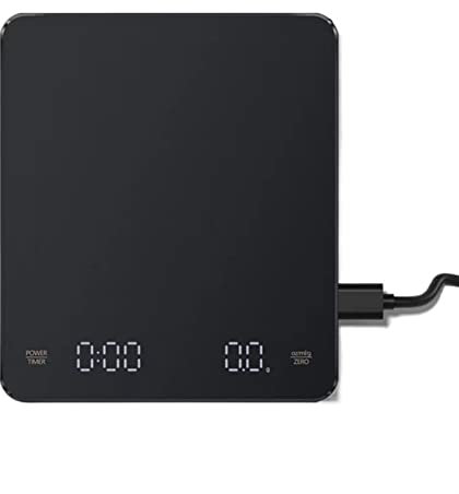 HLDMUXBF Balance de cuisine Balance à café numérique électronique rechargeable USB charge balance à café goutte à goutte avec minuterie fonctionnement du capteur de balance de cuisine intelligente Bal