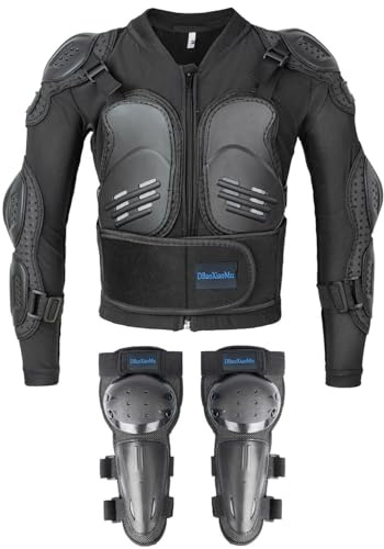 Kids Motorcycle Jacket Armor Suit-Dirt Bike Gear for Children,Back Chest Knee Protection for Cycling Skateboard Skiing