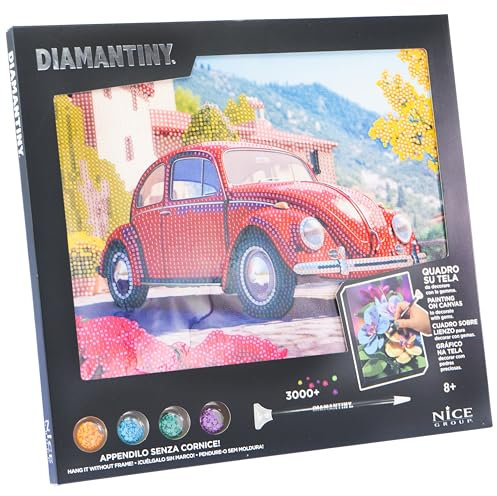 DIAMANTINY Level Up - Bild - Creative Art, Diamond Painting Kit, Mosaik, Käfer, Rot