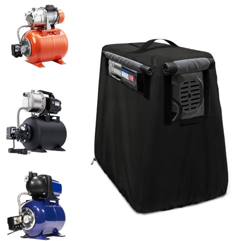 Rileytee Shallow Well Pump Cover for Automatic Water Booster Jet Pump,Outdoor 600D Heavy Duty Waterproof Anti-UV Shallow Jet Water Well Pump Cover