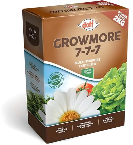 AMK® Doff Growmore 2kg 7-7-7 Natural Multi Purpose Plants Feed Food Fertiliser Healthy Growth Vegetables And Fruits Versatile Garden Gardening Formula