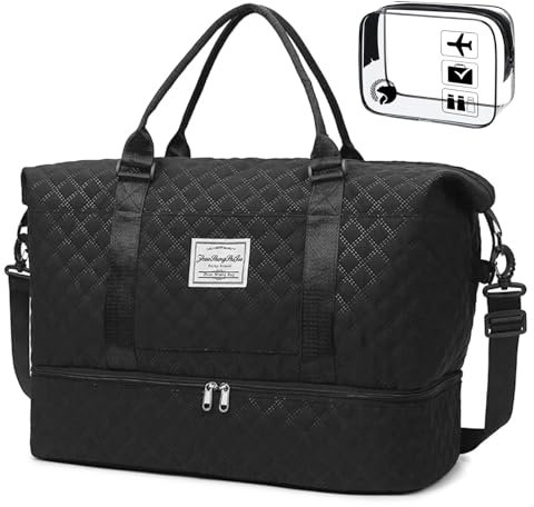 SPAHER Reisetasche Handgepäck 55x40x20 Tasche Groß Sporttasche Damen Weekender Travel Duffle Cabin Bag Women Carry On Luggage Kliniktasche Wickeltasche Saunatasche Badetasche mit Reise-Kulturbeutel