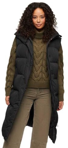 Superdry Damen Lange Steppweste