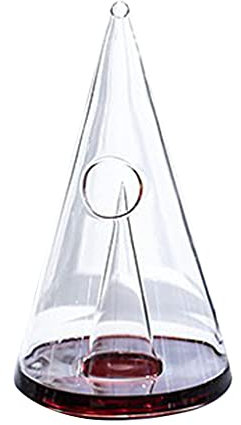 TAKOXIA Carafe à décanter en verre en forme de pyramide et séparateur de vin, effet vortex, 750 ml, Transparent