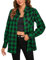 Stamain Chemise a Carreaux Femme Vert Chemise Flanelle Manches Longues Classique Retro Chemises Cowboy Country Boutonnées Blouses M