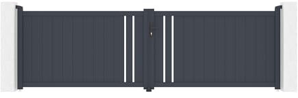 Casanoov Portail battant 4m GIONA H.120 aluminium gris