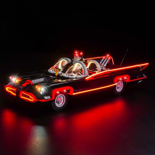 Juego de luces LED compatible con Lego 76328 B'atman: The Classic TV Series Batmobile (no modelo), juego de iluminación decorativa compatible con B'atman The Classic TV Series Batmobile juguete