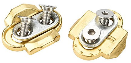 Premium Messing Fahrrad Pedale Bike Pedal Cleats, 45 g pro Paar, 6° Bewegungsfreiheit (Gold)