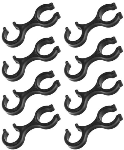 Laroal 8 Stück Trekkingstock-Clips, hochwertige Wanderstock-Clips, Gehstock-Zubehör, Gehstock-Halter, Doppelstangen-Schnallenanschluss für Outdoor-Wanderungen und Camping