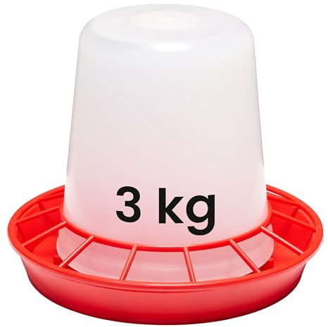 Garronda Hühnerfutter Automat 3 kg mit Tragegriff, automatischer Futterautomat für Hühner, Küken und Geflügel, aus BPA-freiem Kunststoff, leicht zu reinigen Vogelfutterspender GD-0151