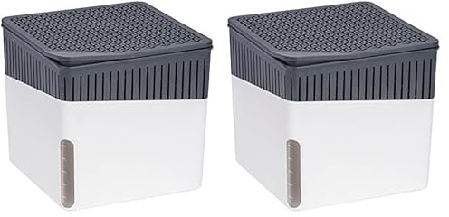 WENKO Raumentfeuchter Mod. Cube, Luftentfeuchter reduziert Schimmel & Gerüche, Auffangschale mit 1 kg Granulatblock nachfüllbar, fasst bis zu 1,6 l Feuchtigkeit, 16,5 x 15,7 x 16,5 cm, Weiß