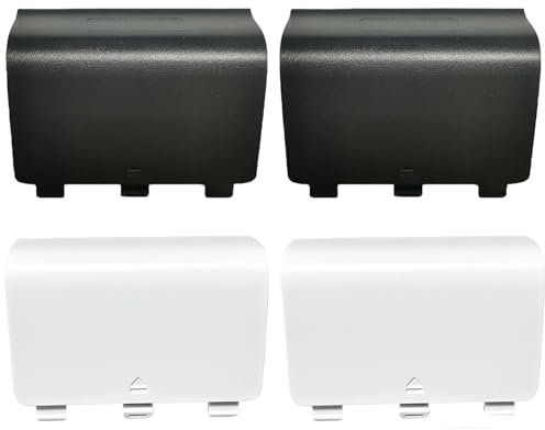 4 Pcs Battery Cover Replacement for Xbox Series X/S, Battery Back Shell Covers Compatible with Xbox Series X/S Controller[NOT for Xbox One/One S/One X Controller](Black&White)
