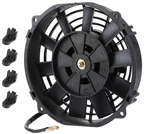 GLOGLOW Ventilateur électrique Ca 10 Pales 2250 Tr/min Puissant Refroidisseur Ventilateur de Climatisation de Refroidissement Automatique 12 V 80 W Noir pour Bricolage Modification de Voiture