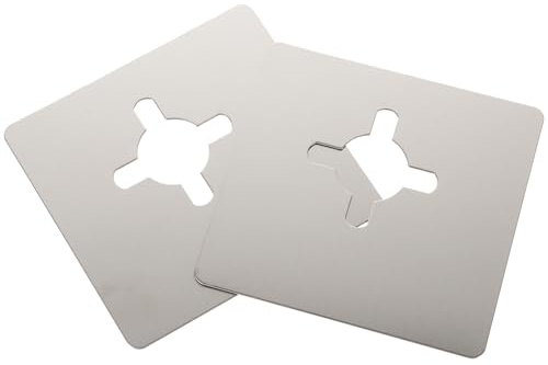 IWOWHERO 2pcs Brushed Stainless Steel Door Reinforcement Plates with Hole Covers Self-Adhesive Door Knob Repair Kit Lock Fixing Panels