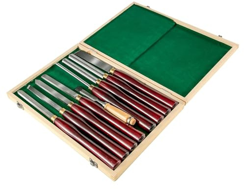 8Pcs HSS Wood Turning Tools Lathe Chisel kit Chisel Sets,Turning Tool,with and Wooden Box