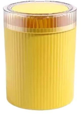 LiQENT-149 poubelle de cuisine Poubelle ronde avec couvercle, poubelle en plastique de 12 litres/3,1 gallons type presse for salon, chambre à coucher, salle bain, cuisine, bureau(Yellow)