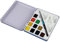 Daler-Rowney Aquafine Aquarellfarbe, halbe Pfannenfarbe, Reise-Set, 10 + 1 Aquafine Aquarellpinsel, ideal für Profis und Anfänger, Künstler und Studenten
