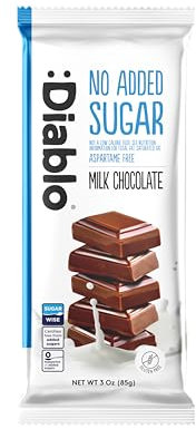 Diablo Milk Chocolate - Maltitol Sweetened, Gluten Free No Added Sugar Chocolate Bar - Hamper Available, Celebrate any Occasion, Birthdays, Valentines, Anniversary, Perfect for Gifting - 85g - 1 Pack