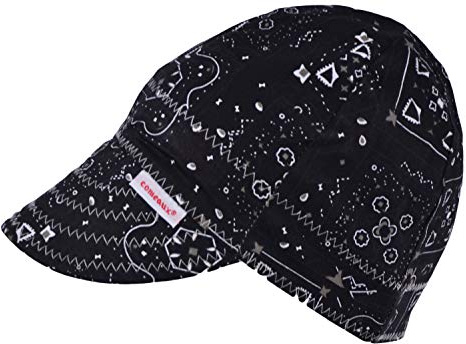 Comeaux Caps Reversible Welding Cap Black Bandana Size 7 3/8