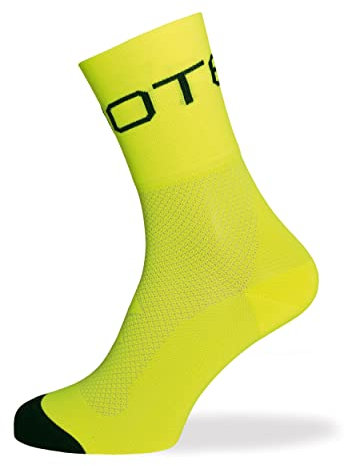 Biotex Calza Fun Unisex per Ciclismo e Running, Calzino a Rete Traspirante, Intimo Tecnico Sportivo, Giallo, L (43-45)