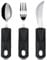 Vive Adaptive Utensil Set - Arthritis Aid Silverware for Parkinsons, Hand Tremors - Easy Grip for Shaking and Trembling Hands - Heavy Stainless Steel Spoon, Fork, Serrated Knife (Standard)