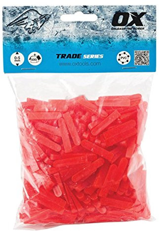 OX Tools OX-T160605 Distanziatori per Piastrelle a Forma di Cuneo, Rosso, 5mm (500 pcs)
