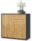 Vladon Sideboard Ben, Made in Germany, Kommode mit 2 Türen und 2 Schubladen, Schwarz matt/Eiche Natur (79 x 74 x 36 cm)
