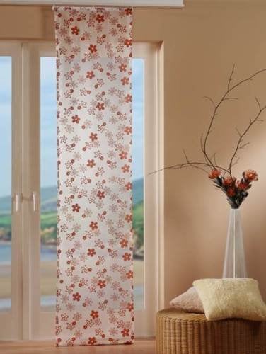WTC Schiebevorhang Flächenvorhang Voile mit Flockdruck | BxH 57x245cm | Gardine Terra Blume