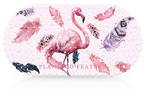 HomDSim‿Tapis de douche en PVC Imprimé Tapis de bain pour salle de bain antidérapant Tapis de bain Galets pour douches flamant rose