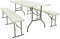 MaxxGarden - Set di mbilili dat Giardino - 2 panche e 1 Tavolo da Birra - tavolo pieghevole - tavolo campeggio pieghevole - in plastica - Bianco