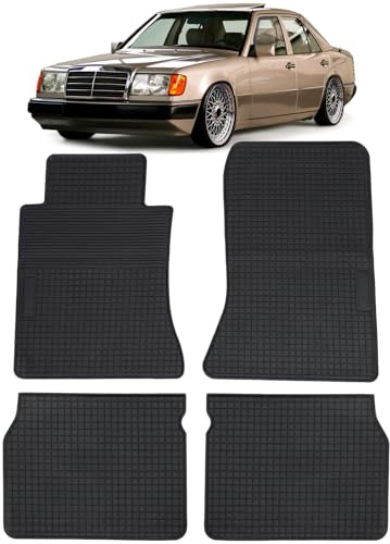 Auto Gummi Fußmatten Schwarz Premium Set für Mercedes E-Klasse W124 84-97