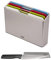 Joseph Joseph Folio – 4-teiliges Schneidebrett-Set mit Aufbewahrungskoffer und KOSTENLOSEM japanischem Elevate-Messer aus Edelstahl, Kunststoff, Silber