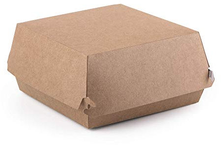 Diforma Confezione da 100 scatole per hamburger in carta kraft usa e getta, taglia L, per alimenti da asporto, hamburger a prova di perdite, ecologiche e riciclabili (100, L)