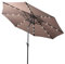 GIANTEX Parasol de Jardin Extérieur 3M, Parasol Inclinable avec 24 Éclairage Solaire LED, 8 Baleines en Métal, Protection UV, pour Terrasse, Jardin, Balcon (Café)