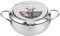 Mini olla para freír de acero inoxidable de estilo japonés, olla para freidora, cocina, pescado, camarones, mini sartén profunda, freidora sin recubrimiento con termómetro, escurridor(L 24cm)