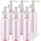 TIANZD 6 Stück Leere 100 ml Rund Rosa Kunststoff PET Gelspender Pumpflasche Flasche mit Weiß Lotion-Spender Seifenspender Lotionspender für Kosmetik Seife Reinigungsöl Gels Cream