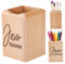 Pot à crayons personnalisable en bois avec nom gravé pour bureau, fournitures de papeterie, pot à crayons pour l'école, la maison, le bureau