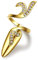 Uloveido Little Finger Nail Cover Ring Art Decorations Fingernail Rings Crystal Rhinestone Nail Cap Jewelry for Women Girls SZ287-4 (Gold)