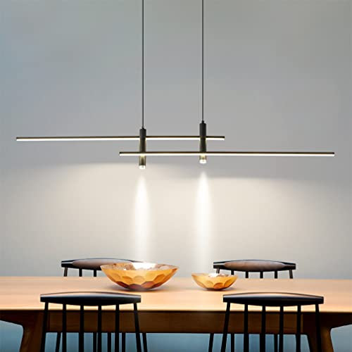 Lanekd LED Pendelleuchte Dimmbar Esstisch Esszimmer Hängelampe Moderne Küche Hängeleuchtelampen Höhenverstellbar mit Fernbedienung Wohnzimmer Hängend Kronleuchter Lampe Büro Hotel Deko Lampe