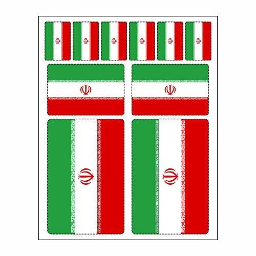 10 Stück Flaggen Aufkleber Iran Set | Sticker Autoaufkleber