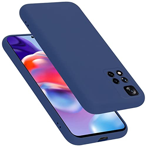 Cadorabo Hülle kompatibel mit Xiaomi RedMi Note 11 PRO+ Hülle Silikon Handyhülle für RedMi Note 11 PRO+ Case aus flüssigem Silikon- Kratzfeste und stoßfeste dünne TPU Schutzhülle - Liquid BLAU