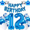 12. Geburtstagsdeko Junge, Luftballon 12. Geburtstag Blau, 12. Geburtstag Dekoration Blau, 12 Jahr Geburtstagsdeko Blau, Luftballon 12 Geburtstag für Mädchen Jungen 12 Jahr Party Deko