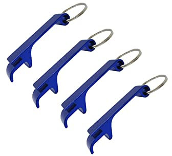 Gadgetime USA Bierdeckelöffner 4-teiliges Set, Bierflaschenöffner, Kronkorkenöffner für Bier, Limonade, Dosen (blau)