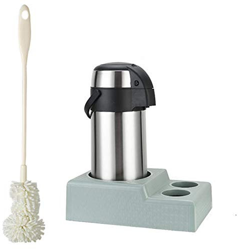 Termo neumático de acero inoxidable hervidor de aislamiento hervidor de agua hogar prensa tipo 5 litros gran capacidad portátil (color: 5L, tamaño: cepillo para ollas+asiento de coche)