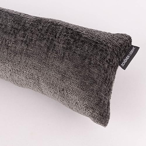 SCHÖNER LEBEN. Zugluftstopper Soft Teddy Deluxe grau div. Größen, Auswahl:80cm Länge