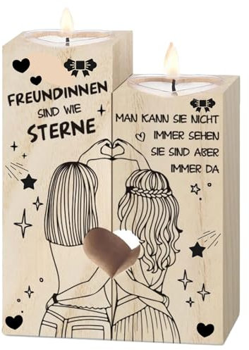 Geschenke für Freundin,Kerzenhalter Geschenk für eine Gute Freundin,Personalisiertes Geschenke für Schwester,Kerzenständer Set,Kreativ Vintage Kerzen Ständer