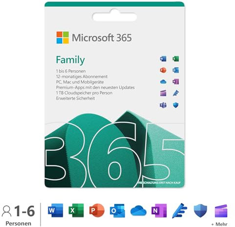 Famiglia Microsoft 365 - licenza di abbonamento (1 anno) - Tedesco