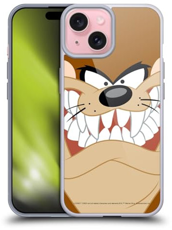Head Case Designs Offizielle Looney Tunes Tasmanian Teufel Volles Gesicht Gelhülle [Militärischer Schutzgrad] Kompatibel Mit Apple iPhone 15 Und Kompatibel Mit MagSafe